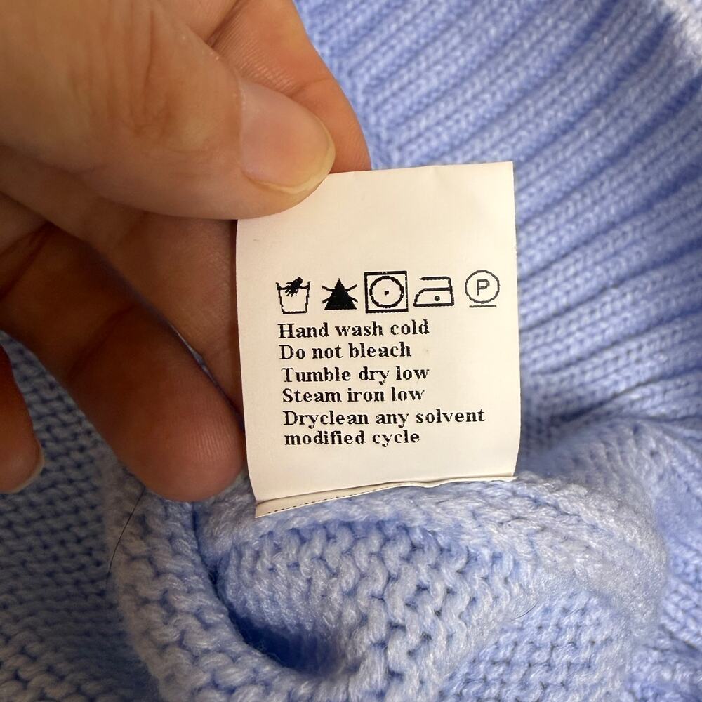 BTFBM Periwinkle Ribbed Mock Neck Sweater M - Picture 6 of 9